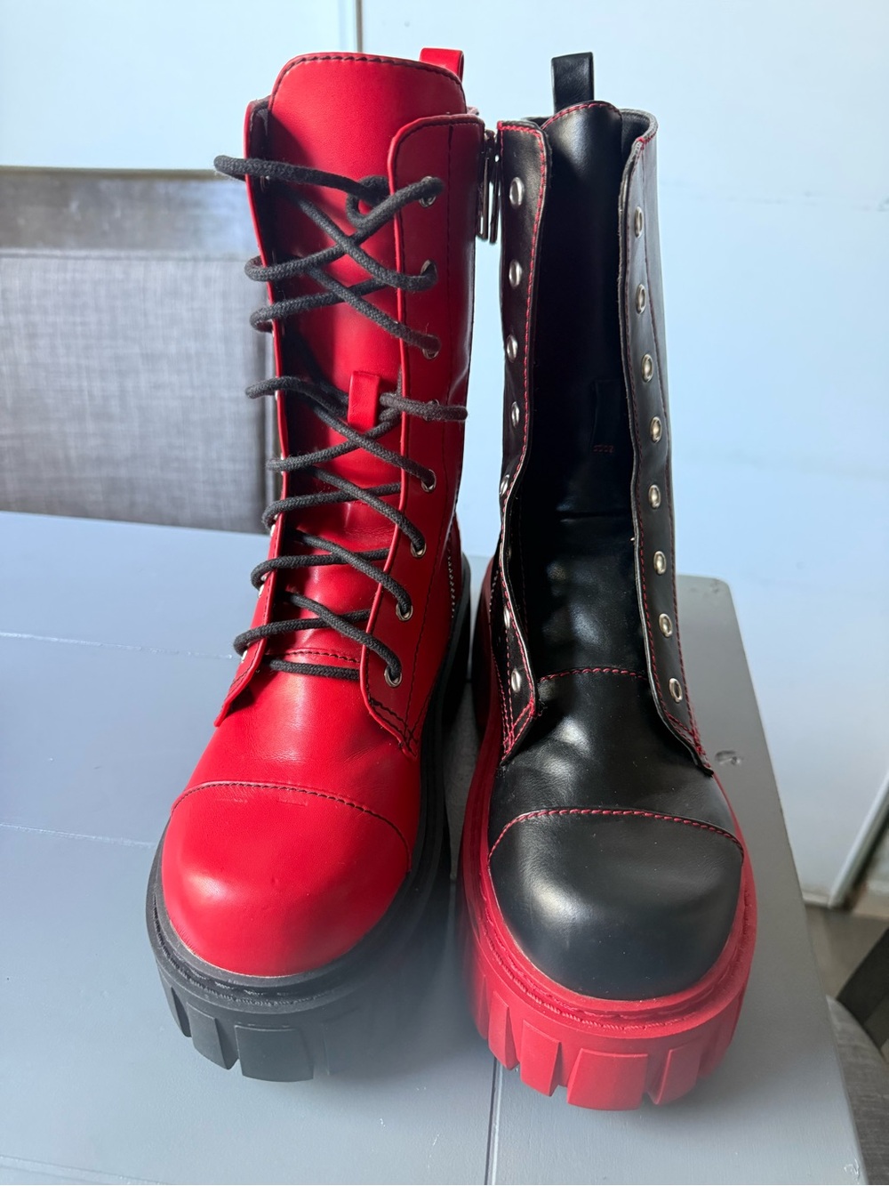 Current Mood Devil Games Mismatched Combat Boots